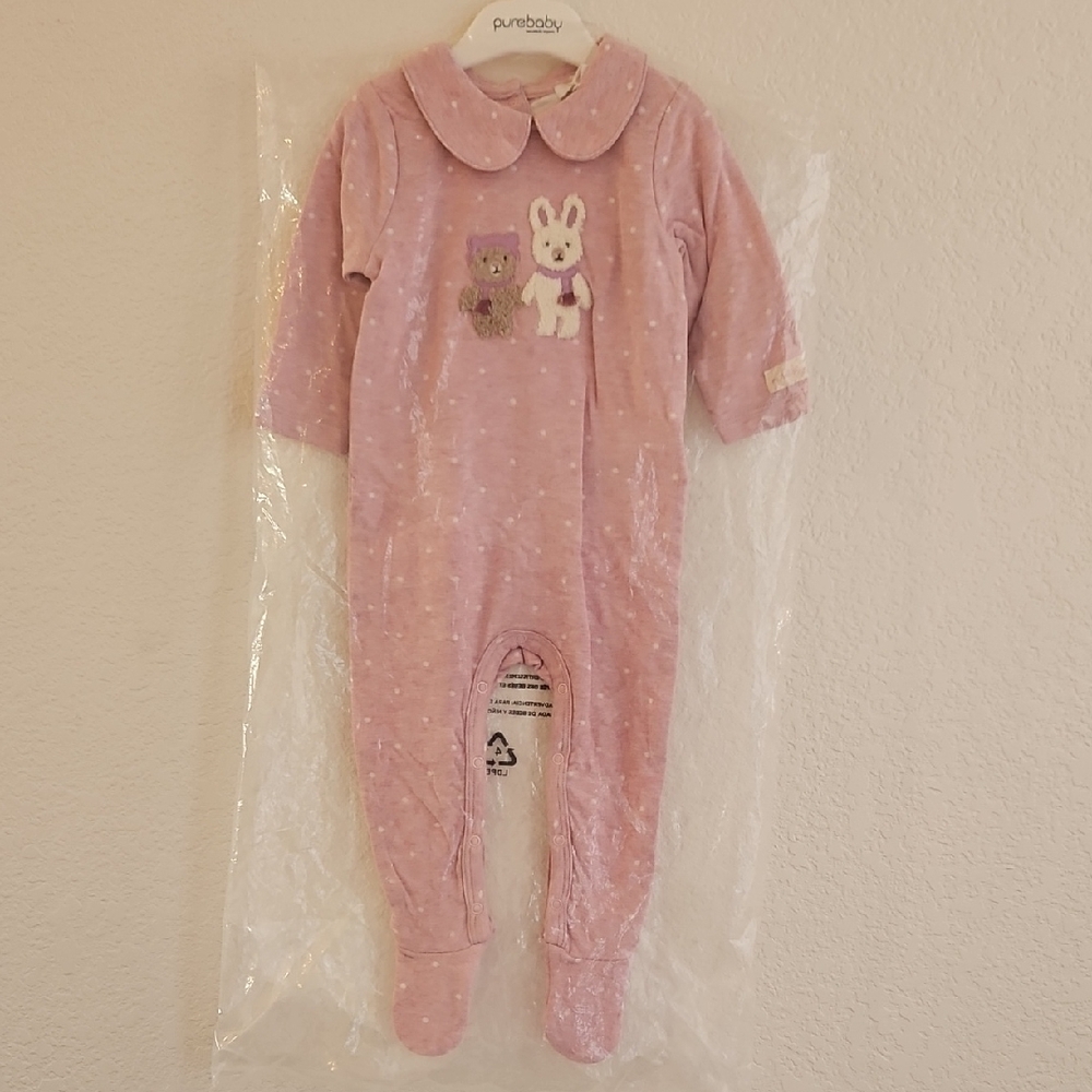Purebaby Baby Girls Mini Spot Onesie - Picture 6 of 15